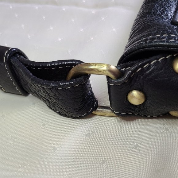 "AVORIO" ITALY, SOFT PEBBLED LEATHER CROSSBODY BAG - Picture 8 of 11